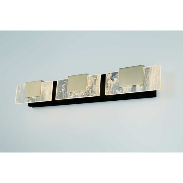 Kasha Black Brass Three-Light Integrated LED Bath Vanity, image 5