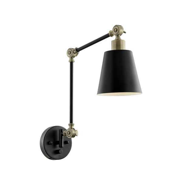 Norco Two-Toned Black One-Light Wall Lamp, image 1