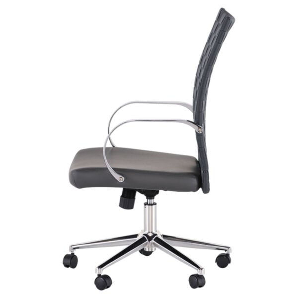 Mia Matte Gray and Silver Office Chair, image 3