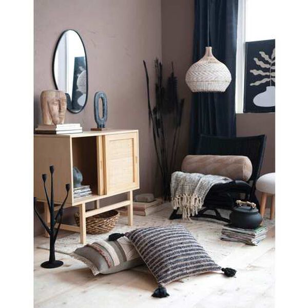Black Hand-Woven Rattan Folding Chair, image 6