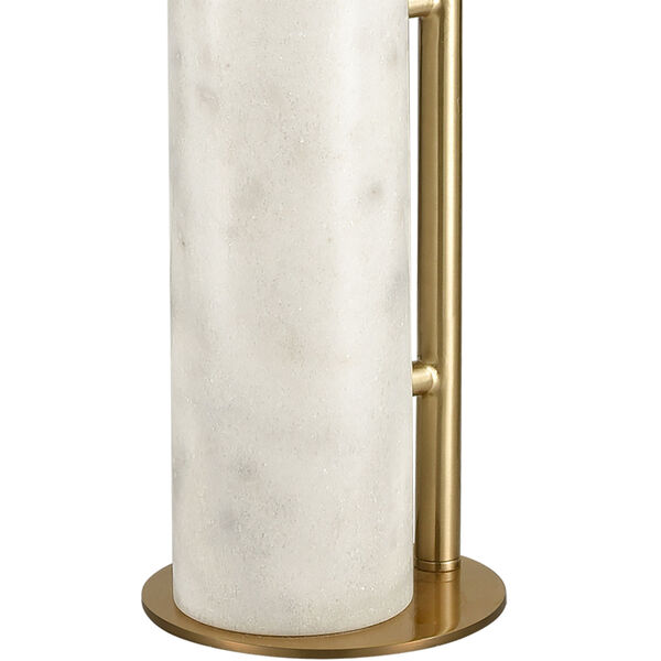 Dien Honey Brass and White Marble One-Light Adjustable Floor Lamp, image 8