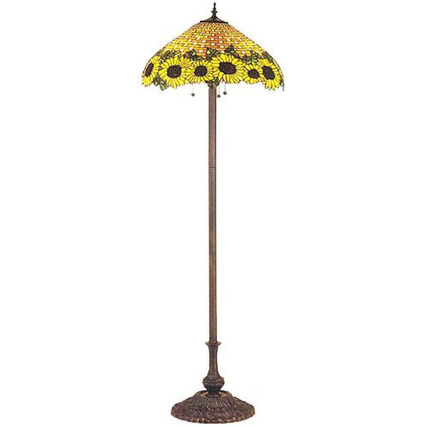Wicker Sunflower Floor Lamp, image 1