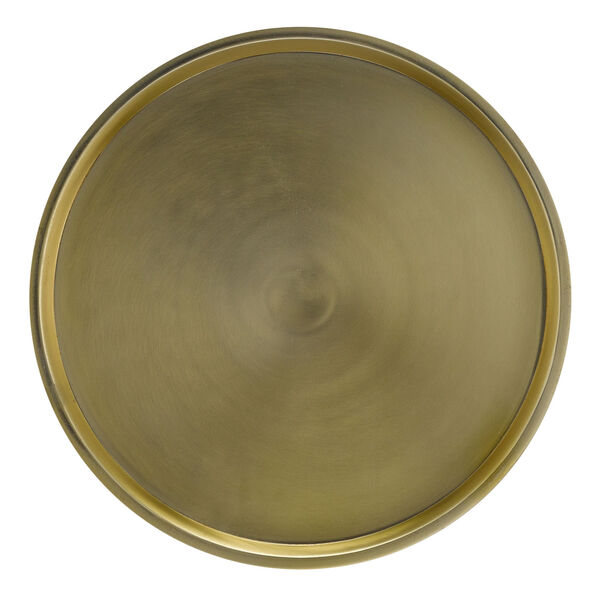 Davis Brushed Brass and White Drinks Table, image 2