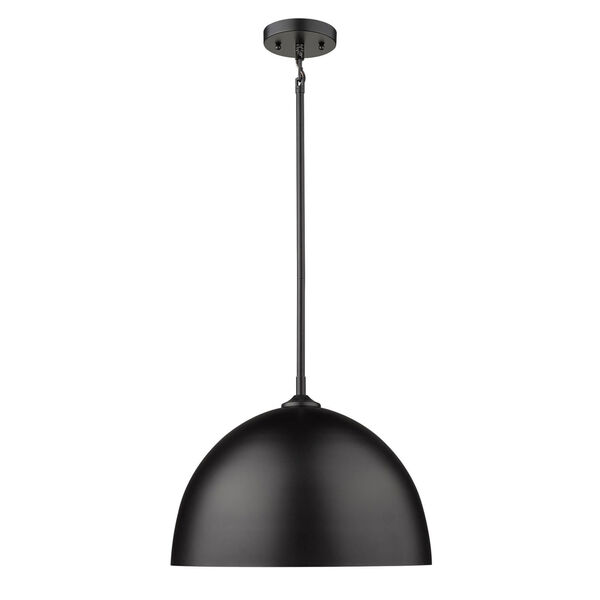 Zoey Matte Black 16-Inch One-Light Pendant with Matte Black Shade, image 1