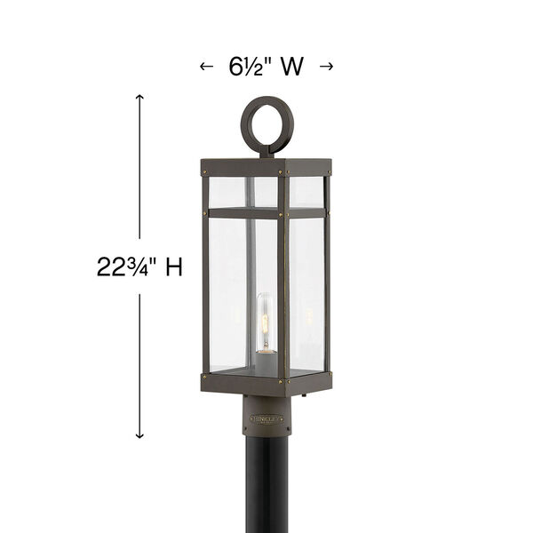 Porter Oil Rubbed Bronze One-Light Outdoor Post Mount, image 4