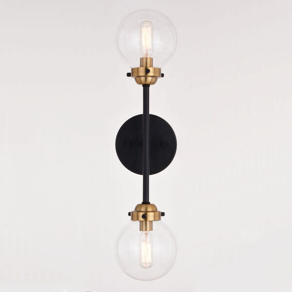 Orbit Muted Brass and Oil Rubbed Bronze Two-Light 20-Inch Wall Sconce, image 2