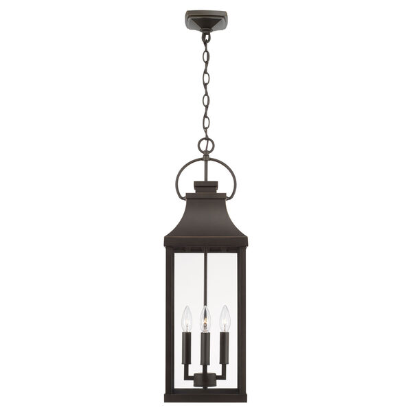 Bradford Oiled Bronze Outdoor Four-Light Hangg Lantern with Clear Glass, image 5