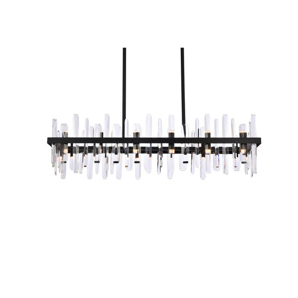 Serena Black and Clear 42-Inch Rectangle Chandelier, image 3