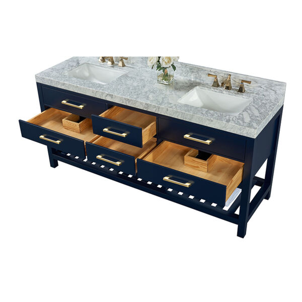 Elizabeth Heritage Blue White 72-Inch Vanity Console with Mirror, image 5