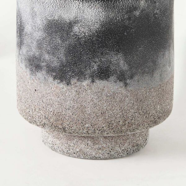 Squally Black and Brown Ceramic Ombre Textured Small Vase, image 6