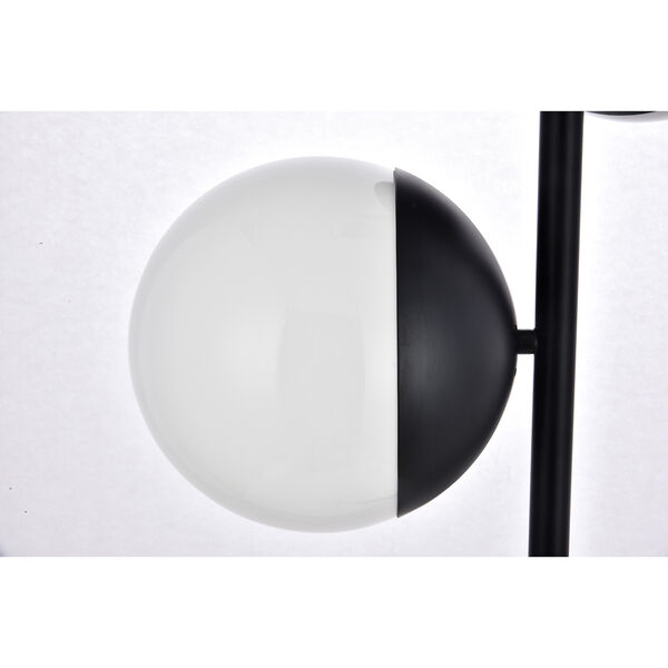 Eclipse Black and Frosted White Three-Light Floor Lamp, image 5