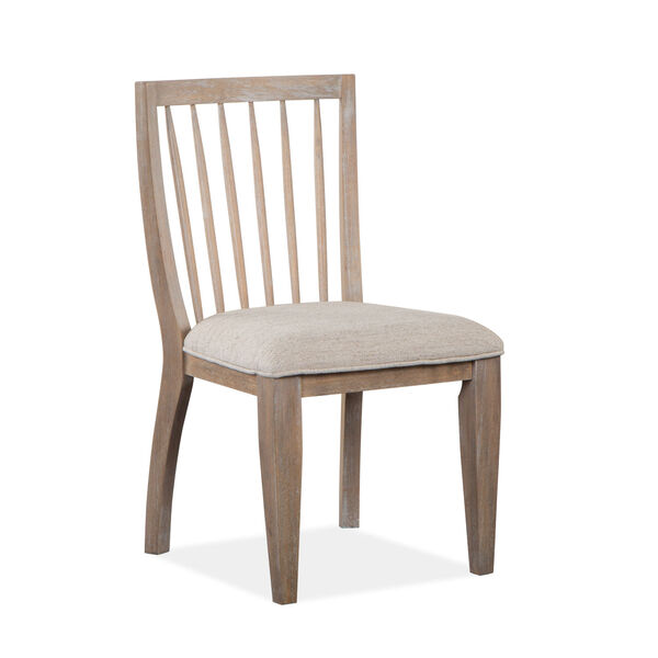 Ainsley Brown and White Dining Side Chair with Upholstered Seat, image 1