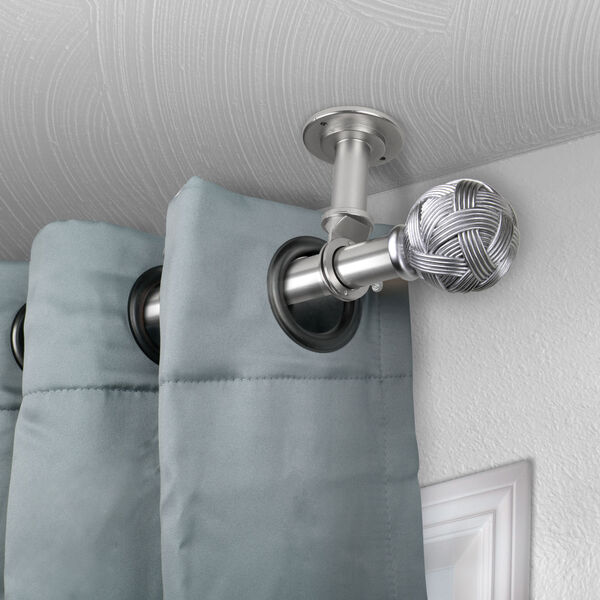 Twine Satin Nickel 66-120 Inches Ceiling Curtain Rod, image 2