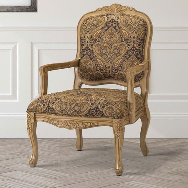 Tan and Black French Provincial Styling Arm Chair, image 3