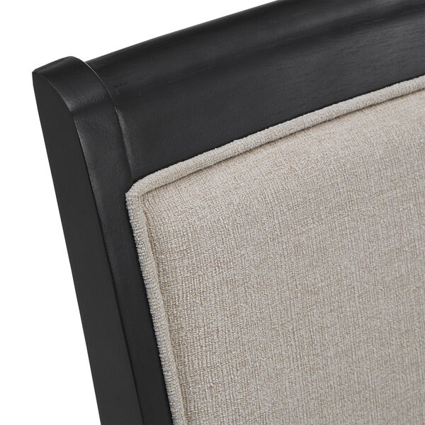Tate Satin Ebony and Dove White Upholstered Back Dining Chair, image 5