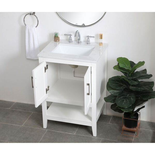 Aubrey White 24-Inch Vanity Sink Set, image 4