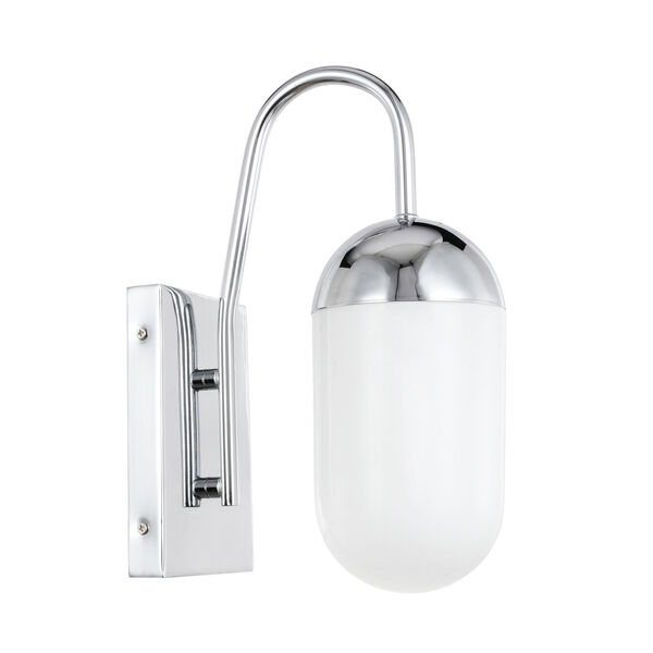 Kace Chrome Five-Inch One-Light Wall Sconce with Frosted White Glass, image 4