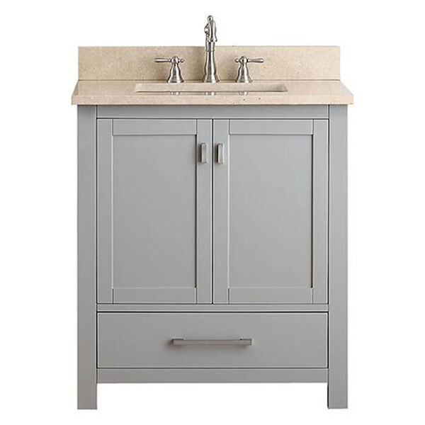 Modero Chilled Gray 30-Inch Vanity Combo with Galala Beige Marble Top, image 1