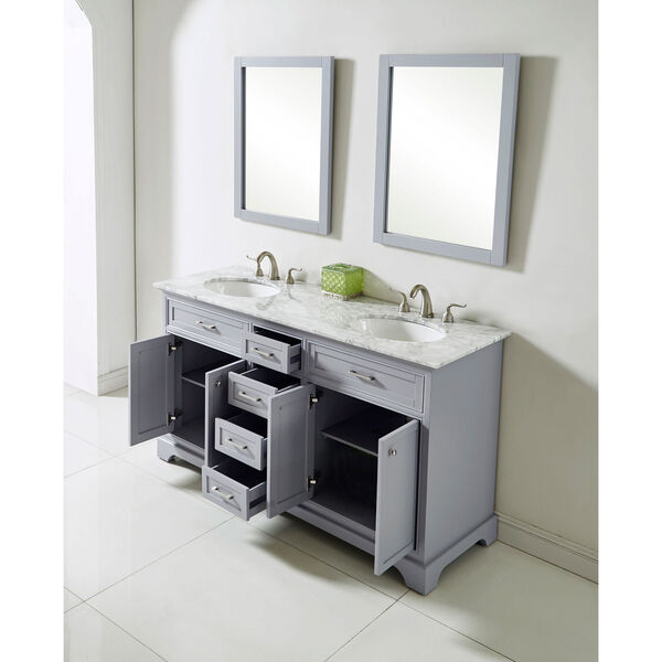 Americana Light Gray 60-Inch Vanity Sink Set, image 5