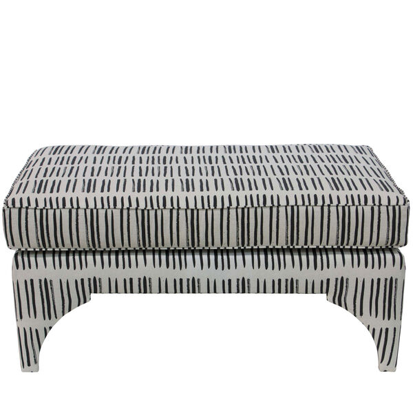 Dash Black White 41-Inch Welted Pillowtop Bench, image 2