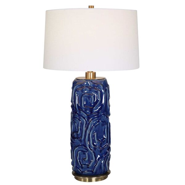 Zade Distressed Blue One-Light Table Lamp, image 1