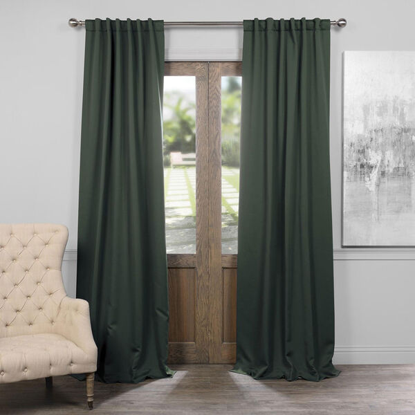 Dark Mallard Green Blackout Room Darkening Single Panel Curtain - SAMPLE SWATCH ONLY, image 1