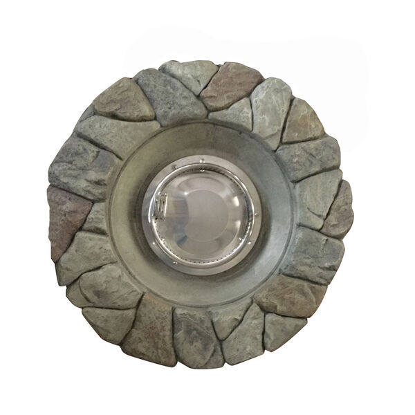 Grey Outdoor Stone Propane Gas Fire Pit, image 3
