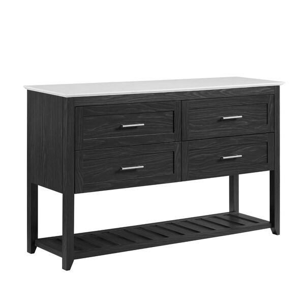 Graphite Faux White Marble Four-Door Wood Buffet, image 2