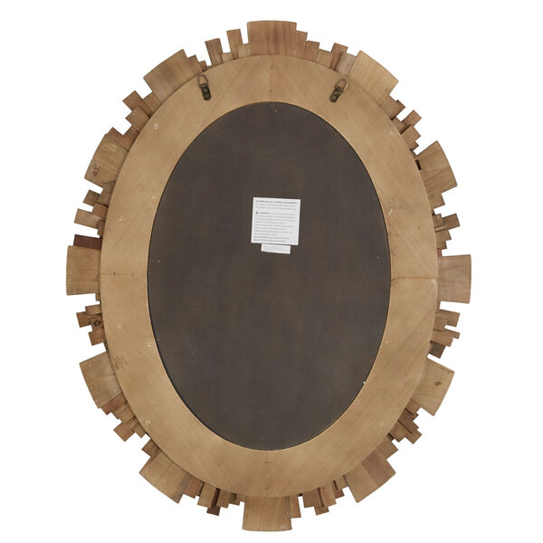 Brigid Reclaimed Wood Oval Sunburst Wall Mirror, image 3