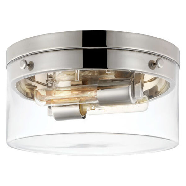Intersection Polished Nickel 14-Inch Two-Light Flush Mount, image 2