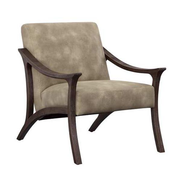 Taylor Tan Upholstered Armchair with Wood Frame, image 1
