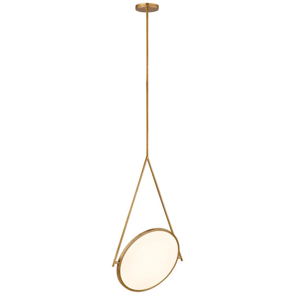 Dot Stance 13-Inch Rotating Pendant in Natural Brass by Peter Bristol, image 1