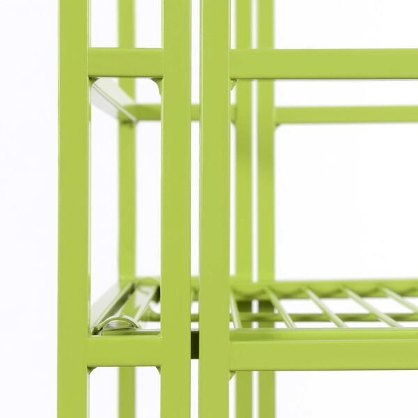 Xtra Storage Lime Three-Tier Wide Folding Metal Shelf, image 5