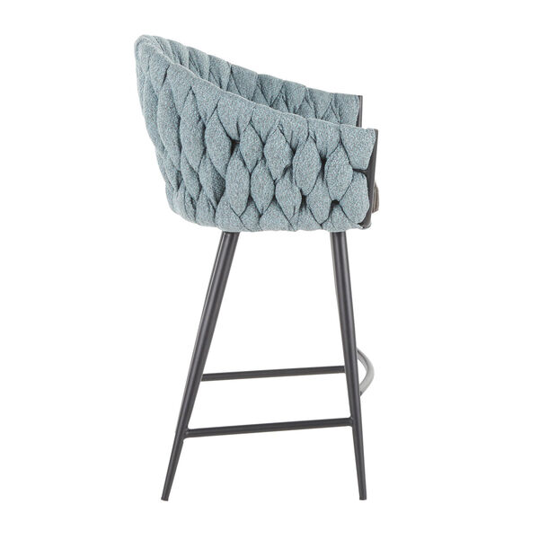 Matisse Black, Grey and Blue Braided Counter Stool, image 2