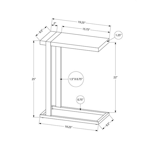 C-Shaped Rectangle Accent Table, image 4
