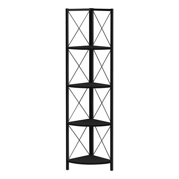 Black Corner X-Design Bookcase, image 1