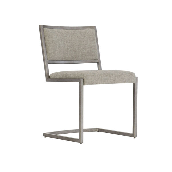 Glazed Silver and Brown Loft Ames Metal Side Chair, image 1