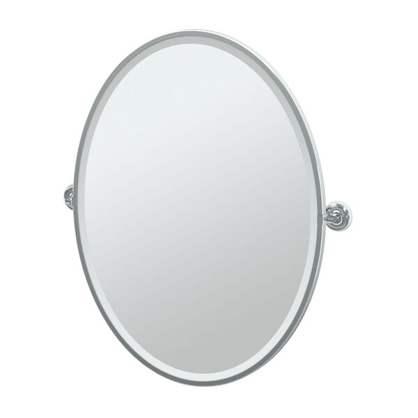 Designer II Chrome Framed Large Oval Mirror, image 1