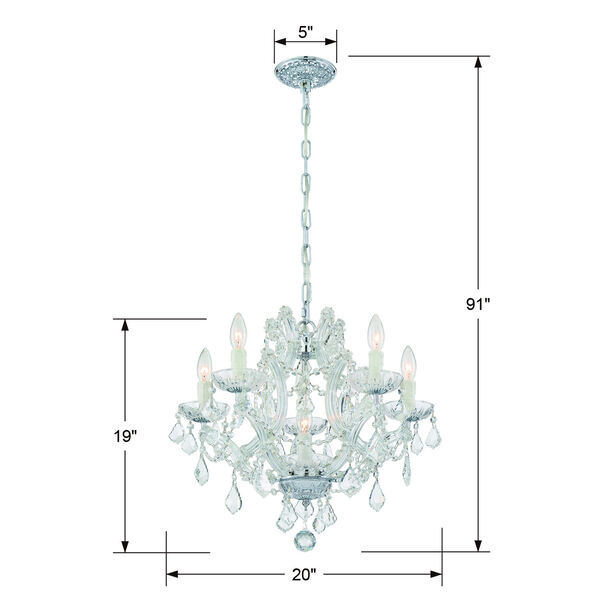 Traditional Crystal Maria Theresa Chandelier with Majestic Wood Polished Crystal, image 5