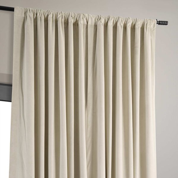 Signature Ivory Double Wide Velvet Blackout Pole Pocket Single Panel Curtain 100 x 96, image 4