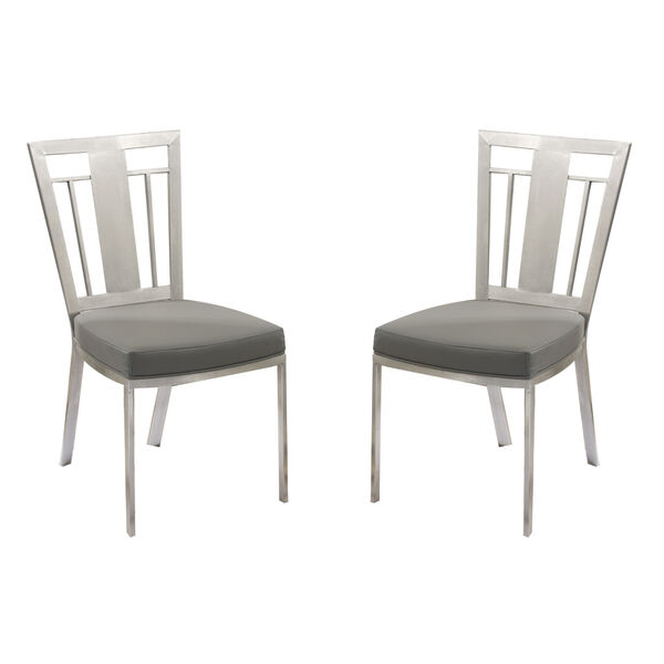 Cleo Gray with Black Wood Dining Chair, Set of Two, image 1