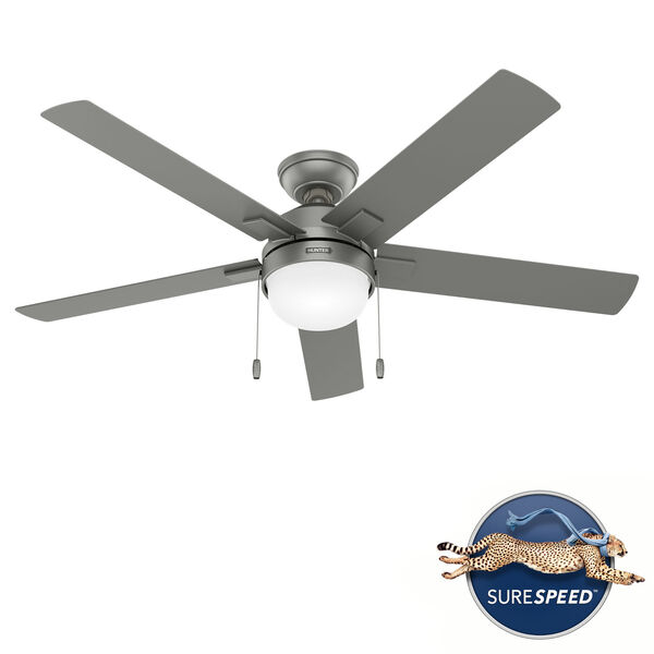 Zeal Matte Silver 52-Inch LED Ceiling Fan, image 1