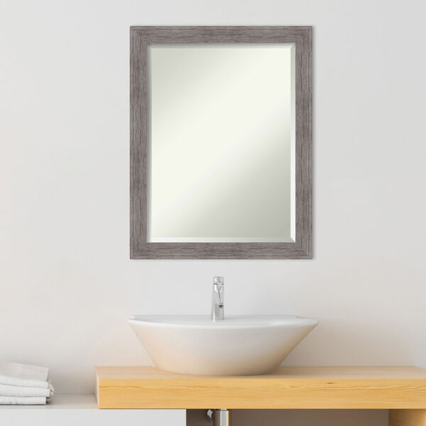 Pinstripe Gray 22W X 28H-Inch Bathroom Vanity Wall Mirror, image 3
