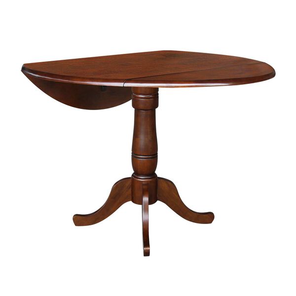 Espresso 36-Inch Round Top Dual Drop Leaf Pedestal Dining Table, image 3