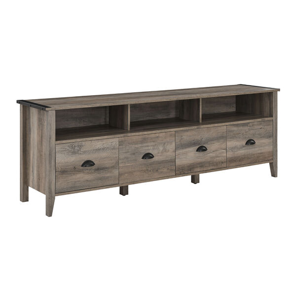 Clair Grey Wash TV Stand with Four Drawers, image 1