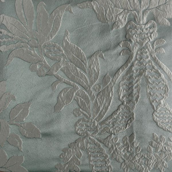 Magdelena Steel Blue and Silver 50 x 84-Inch Faux Silk Jacquard Curtain, image 6