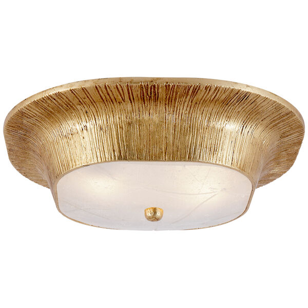 Utopia Round Flush Mount in Gild with Fractured Glass by Kelly Wearstler, image 1