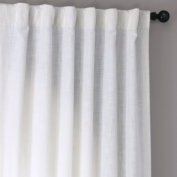 Rice White Heavy Faux Linen Single Panel Curtain 50 x 108, image 2