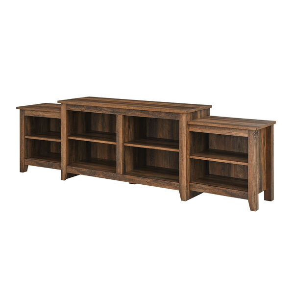 Rustic Oak Tiered Top TV Stand with Storage, image 6