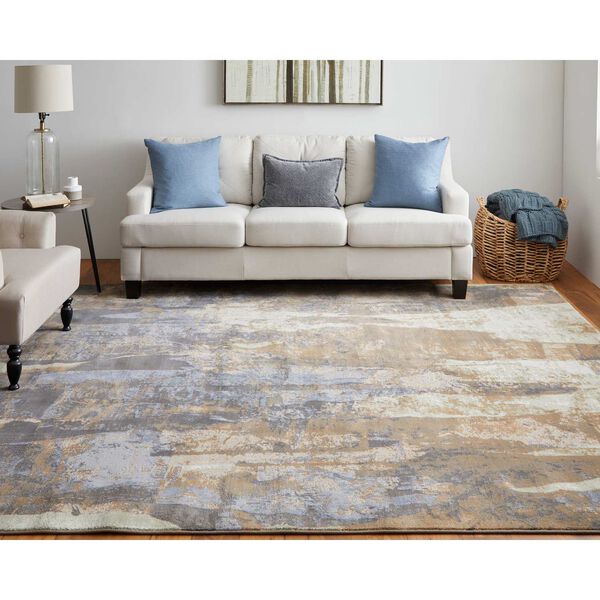 Clio Brown Blue Ivory Rectangular 3 Ft. 10 In. x 6 Ft. Area Rug, image 3